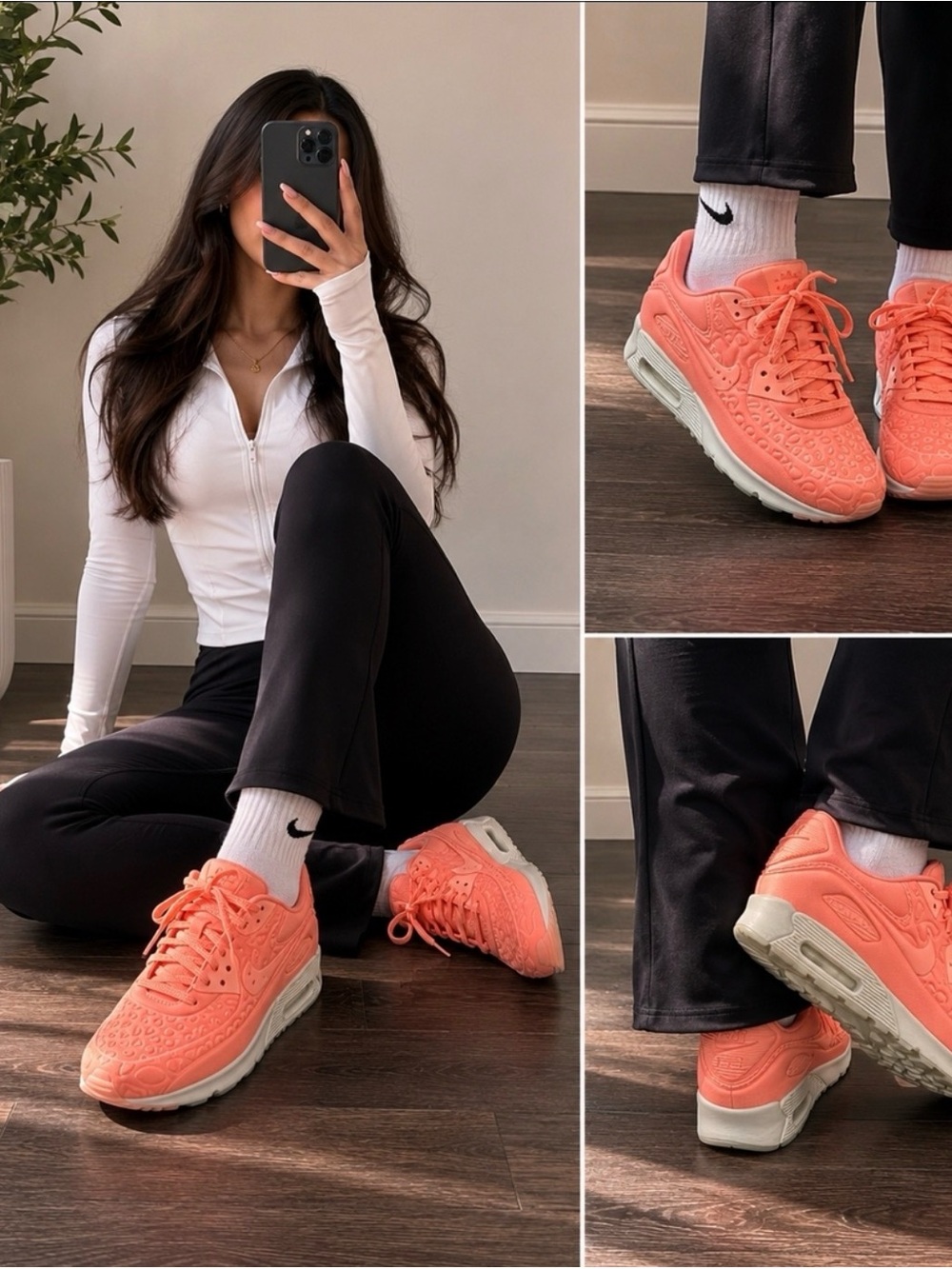 Nike Women’s Coral/Peach Textured Air Max Style Sneakers
